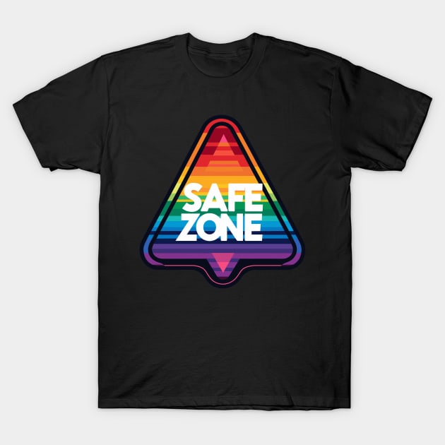 Triangle LGBT Safe zone Rainbow T-Shirt by TomFrontierArt